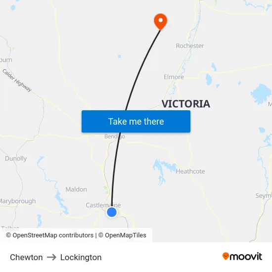 Chewton to Lockington map