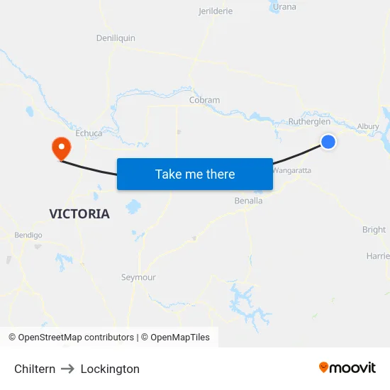 Chiltern to Lockington map