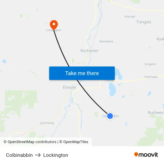 Colbinabbin to Lockington map