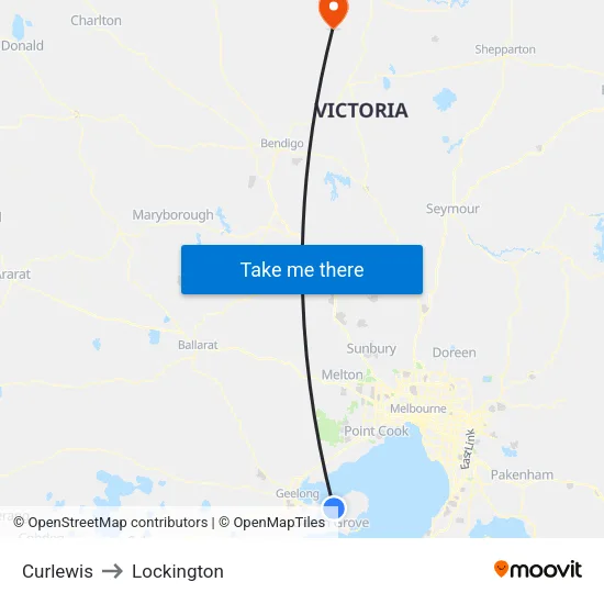 Curlewis to Lockington map