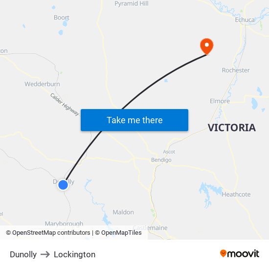 Dunolly to Lockington map