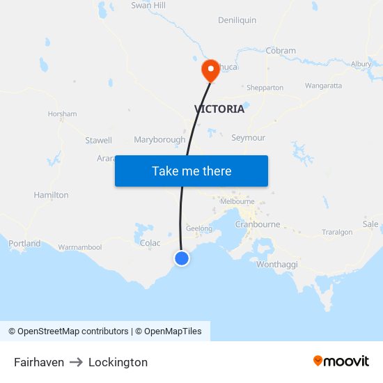 Fairhaven to Lockington map