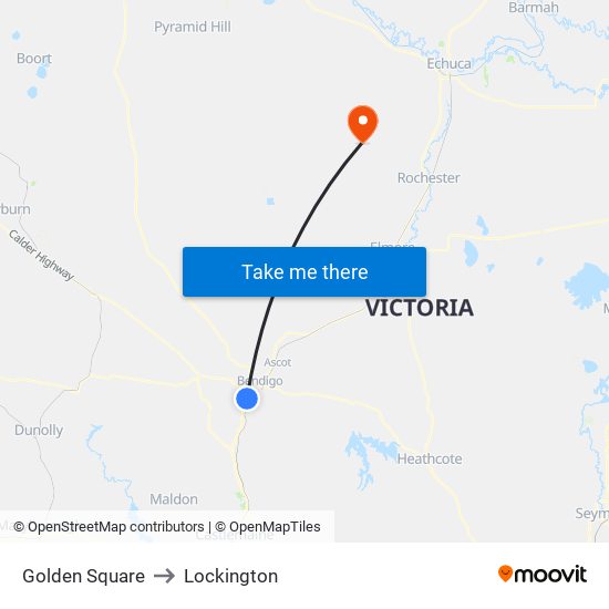 Golden Square to Lockington map