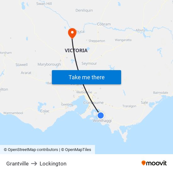 Grantville to Lockington map