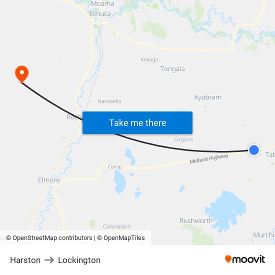 Harston to Lockington map