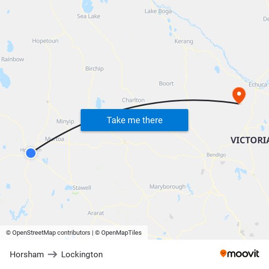 Horsham to Lockington map