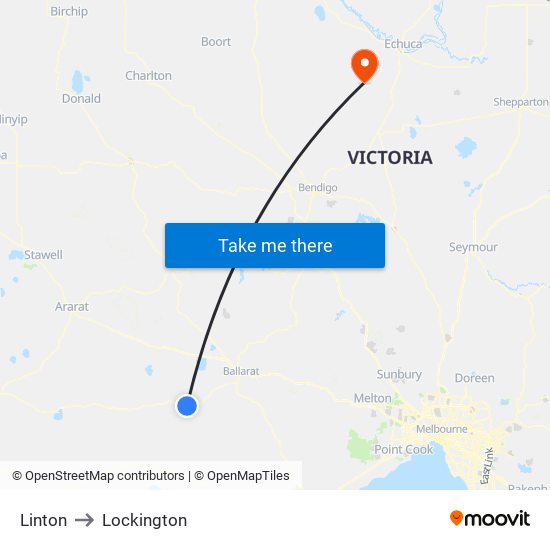 Linton to Lockington map