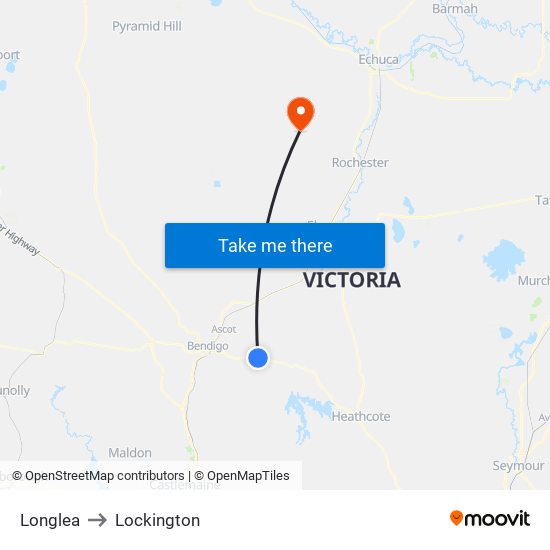 Longlea to Lockington map