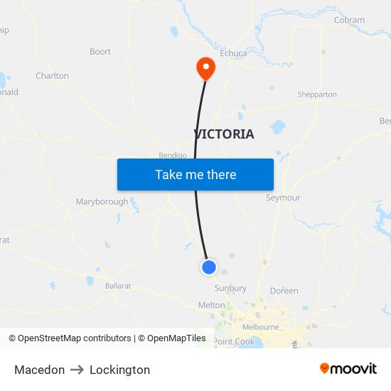 Macedon to Lockington map