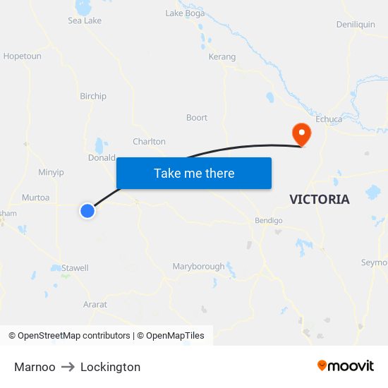 Marnoo to Lockington map