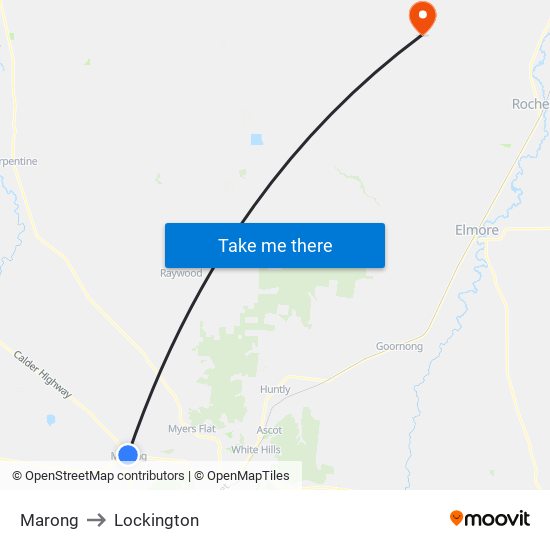 Marong to Lockington map