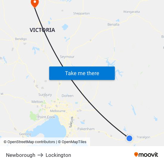 Newborough to Lockington map