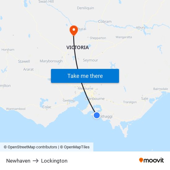 Newhaven to Lockington map