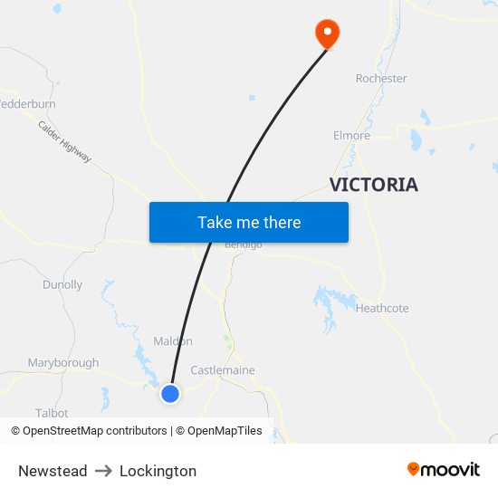 Newstead to Lockington map