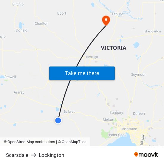 Scarsdale to Lockington map