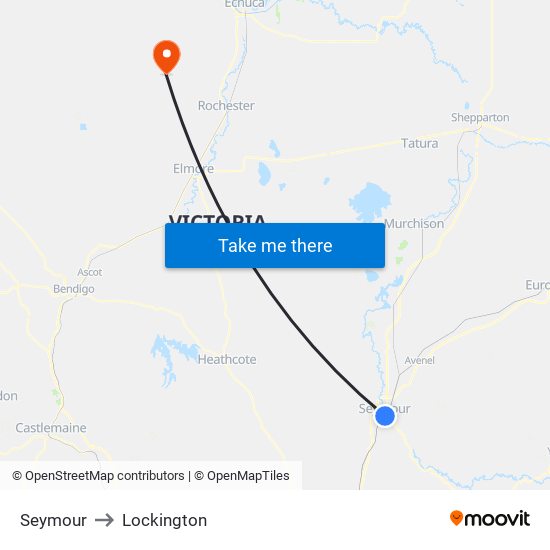 Seymour to Lockington map