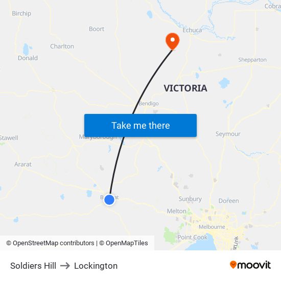 Soldiers Hill to Lockington map