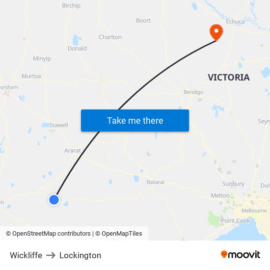 Wickliffe to Lockington map