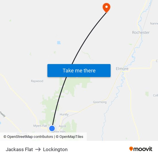 Jackass Flat to Lockington map