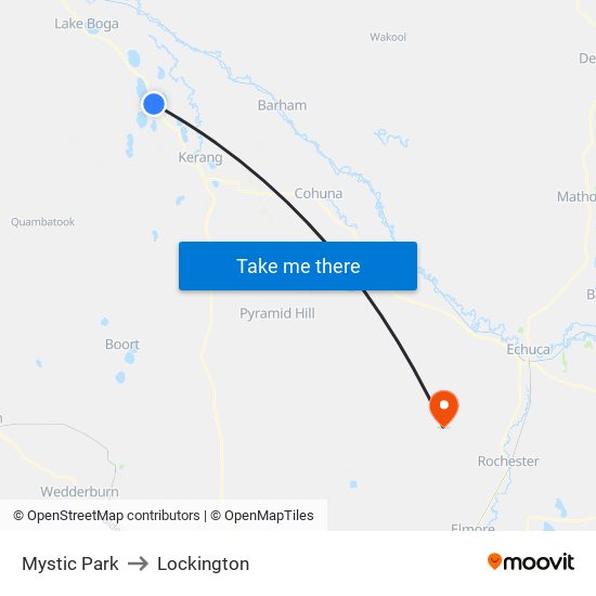 Mystic Park to Lockington map