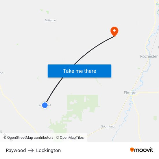 Raywood to Lockington map