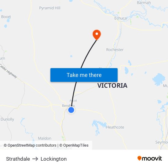 Strathdale to Lockington map