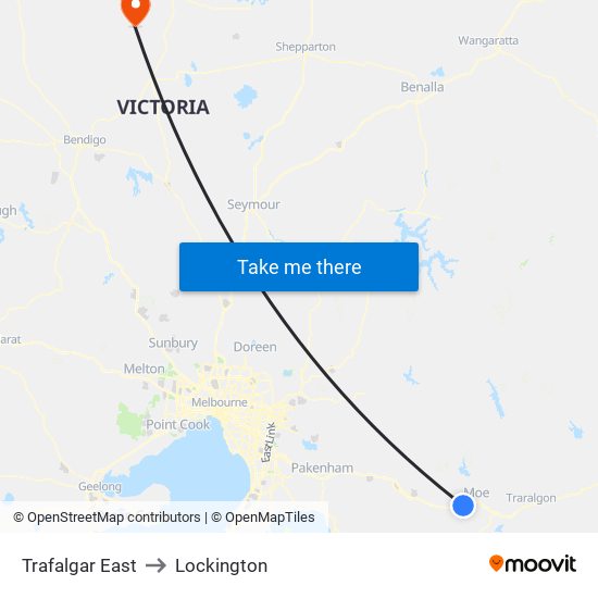 Trafalgar East to Lockington map