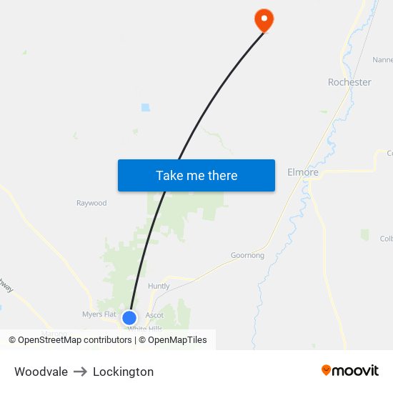 Woodvale to Lockington map