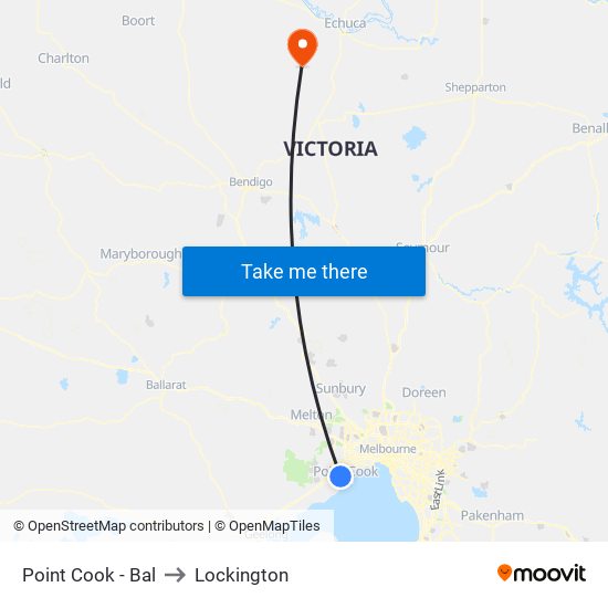 Point Cook - Bal to Lockington map