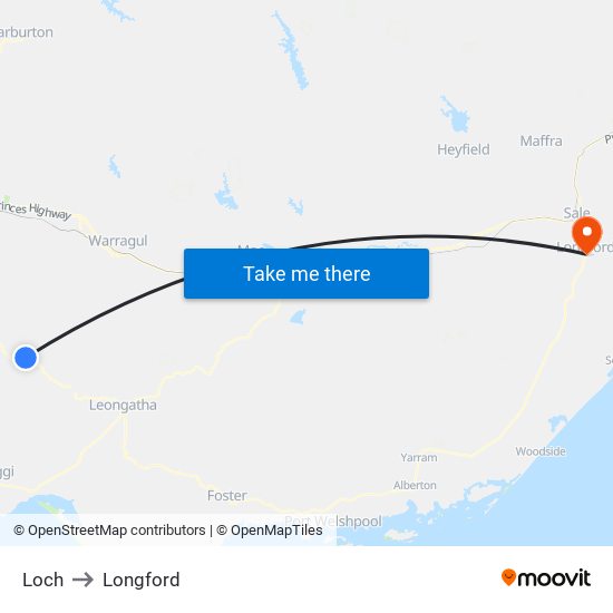 Loch to Longford map