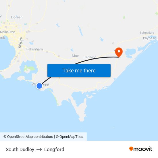 South Dudley to Longford map