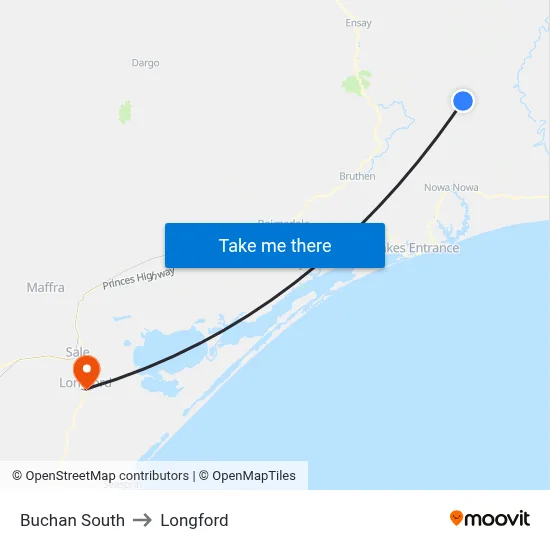 Buchan South to Longford map