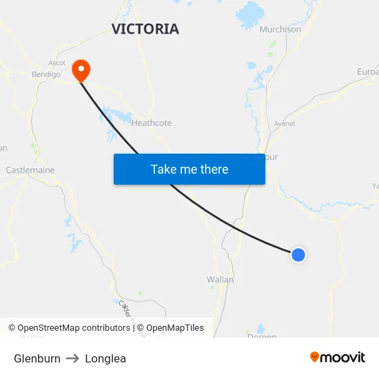 Glenburn to Longlea map