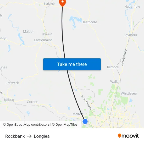 Rockbank to Longlea map
