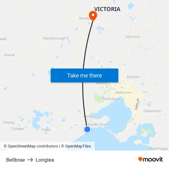 Bellbrae to Longlea map