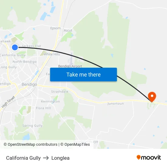 California Gully to Longlea map