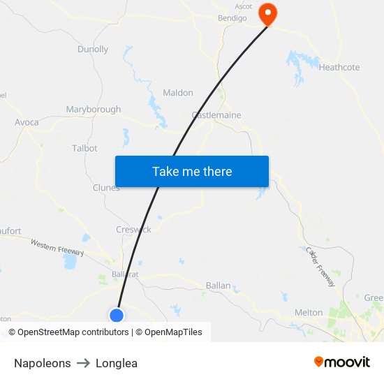 Napoleons to Longlea map