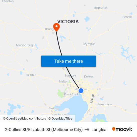 2-Collins St/Elizabeth St (Melbourne City) to Longlea map