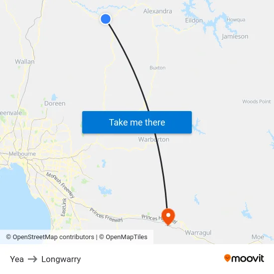 Yea to Longwarry map