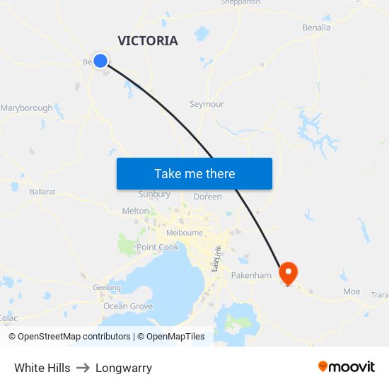 White Hills to Longwarry map