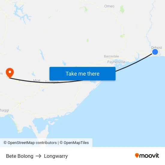 Bete Bolong to Longwarry map