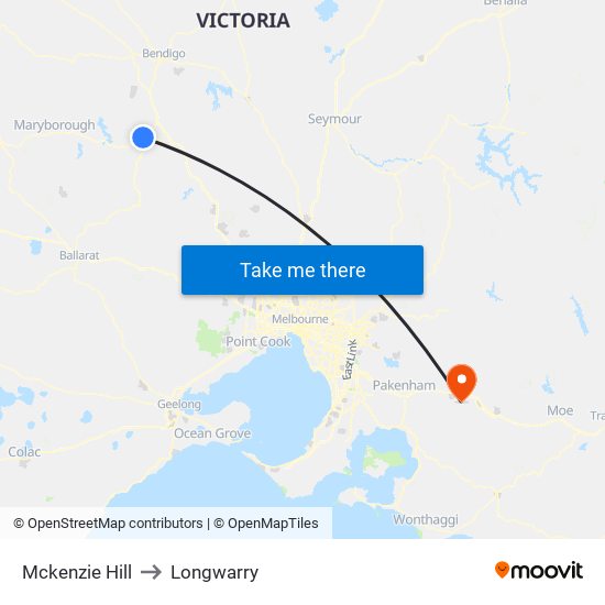 Mckenzie Hill to Longwarry map