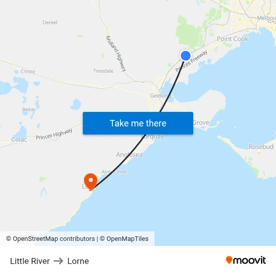 Little River to Lorne map
