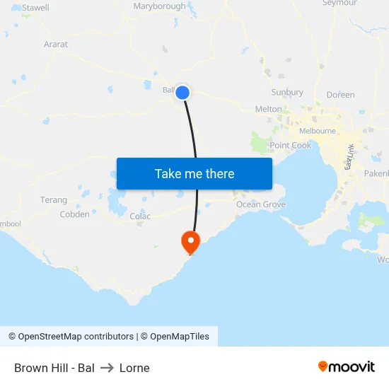 Brown Hill - Bal to Lorne map