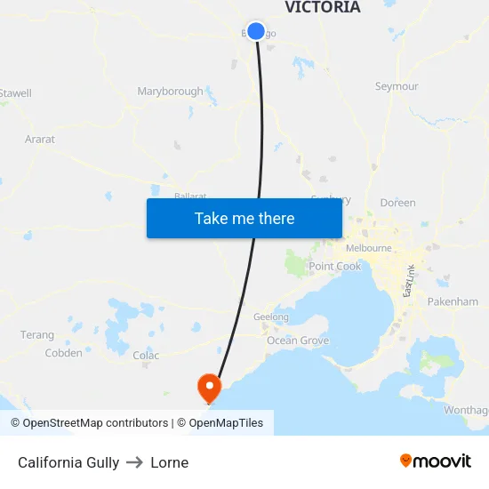 California Gully to Lorne map