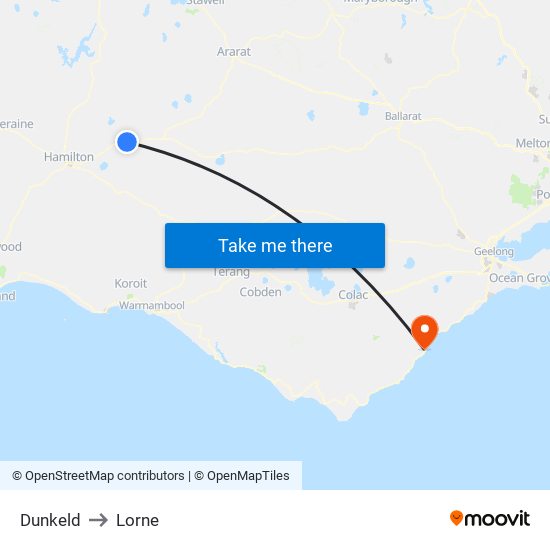 Dunkeld to Lorne map