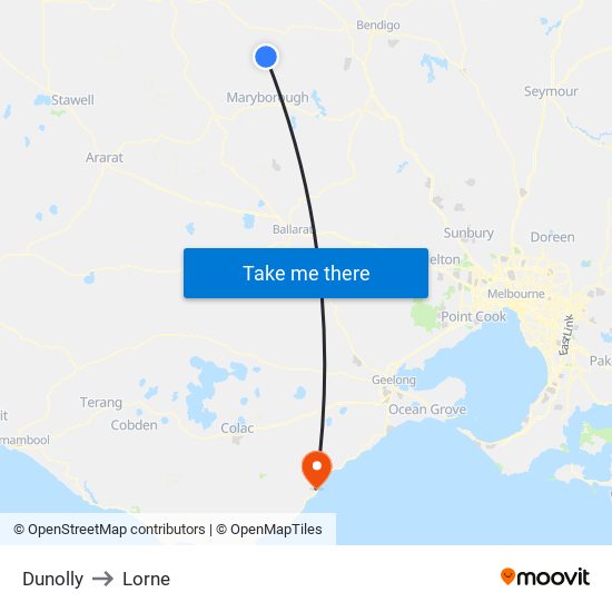 Dunolly to Lorne map