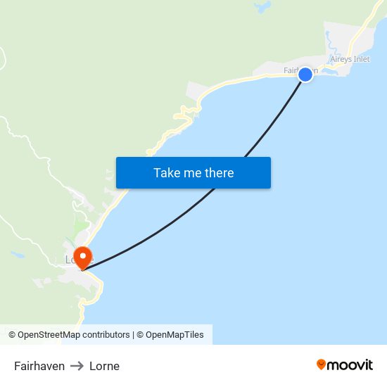 Fairhaven to Lorne map