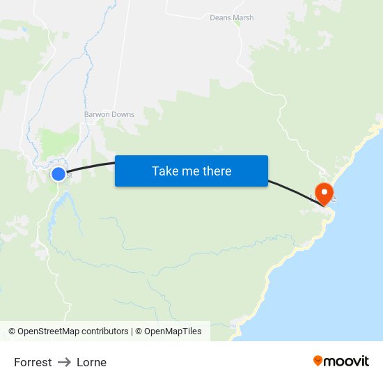 Forrest to Lorne map