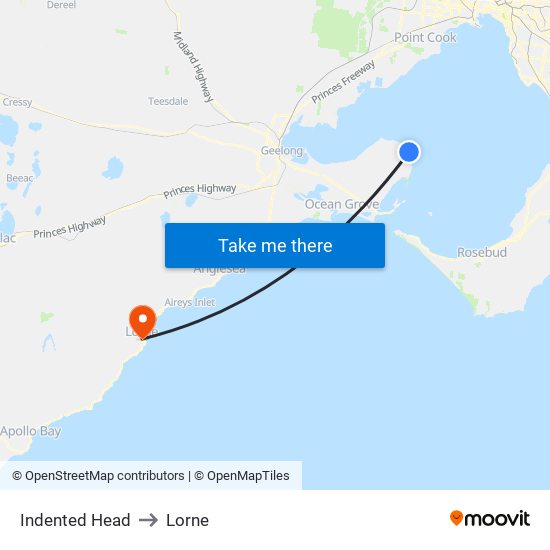 Indented Head to Lorne map